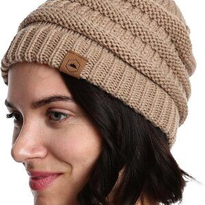 Women’s Winter Beanie Hat Chunky Cable Knit Warm Cozy Slouchy Acrylic